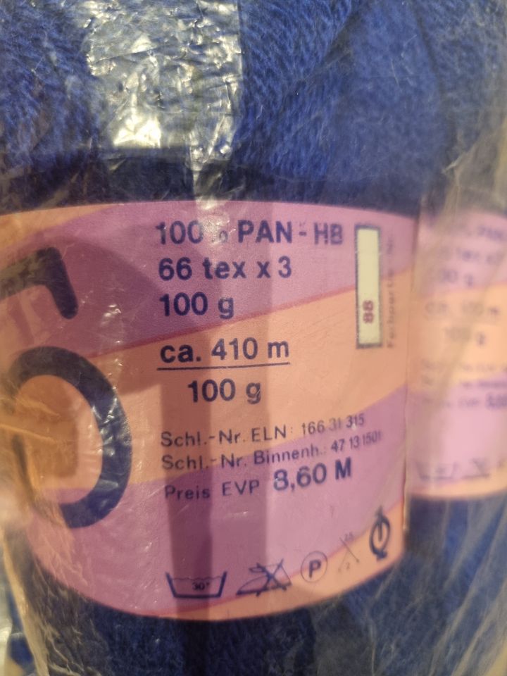 Wolle Blau Orange 1KG stricken basteln in Schleusingen