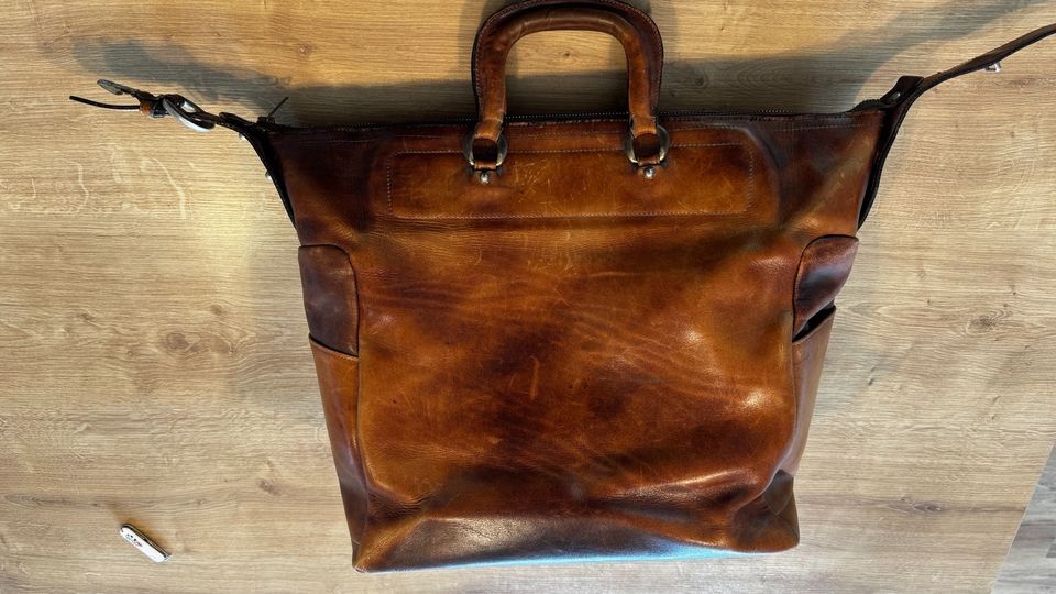 Aigner Reisetasche Weekender Leder Braun vintage gut erhalten in Netphen