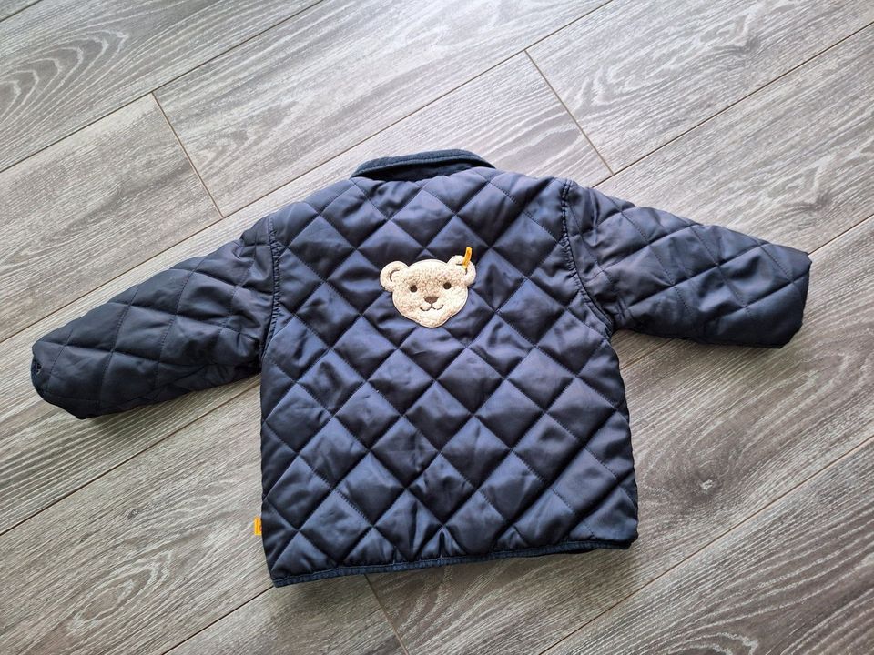 Jacke Steppjacke Übergang Steiff Gr. 92 blau Bär in Kupferzell