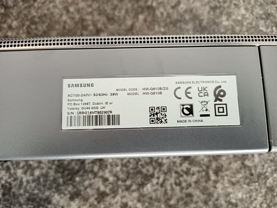 ⭐Samsung Soundbar + Subwoofer Samsung HW-Q810B 1 Jahr Garantie ⭐ in  Niedersachsen - Lehrte | Stereoanlage gebraucht kaufen | eBay Kleinanzeigen  ist jetzt Kleinanzeigen