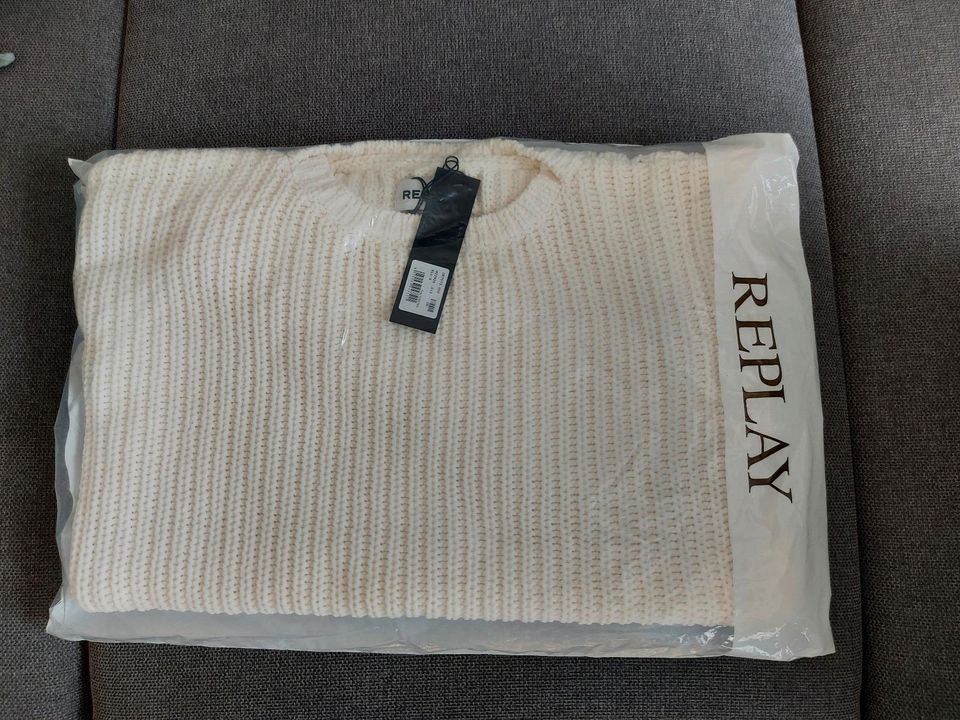 Neu+Etikett! Replay Strickpullover flauschig Creme creme wollweiß in Uedem