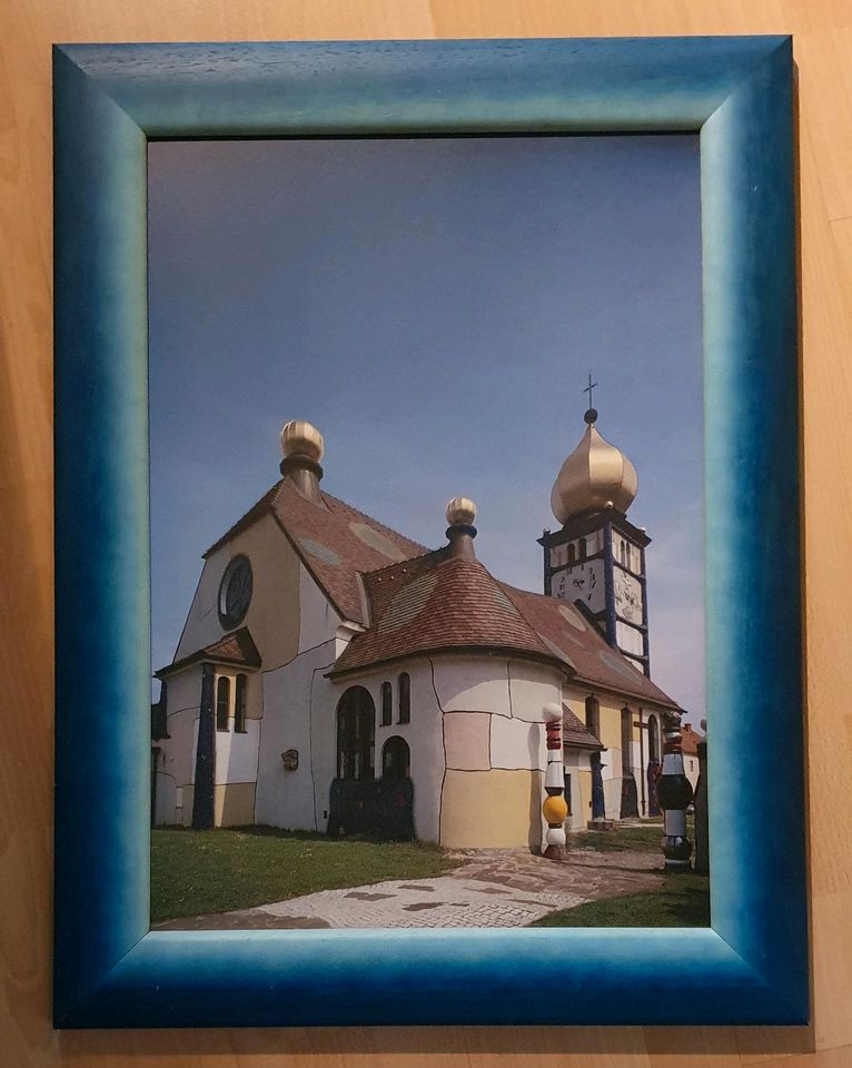 Hundertwasser Bild Gerahmt Bilderrahmen Kunstdruck Gemälde Kirche in Essen