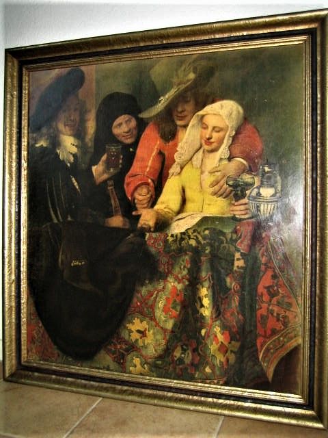 Jan Vermeer Bild großer antiker Kunstdruck Bei der Kupplerin in Talkau