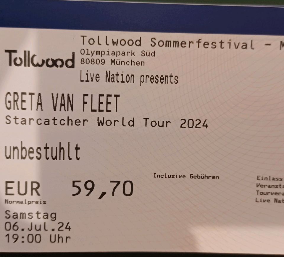 Greta van Fleet Tickets München 06.07. Stehplatz Karten Tollwood in Köln