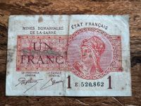 1 Franc Saarland Banknote Geldscheine - gebraucht Saarland - Schmelz Vorschau
