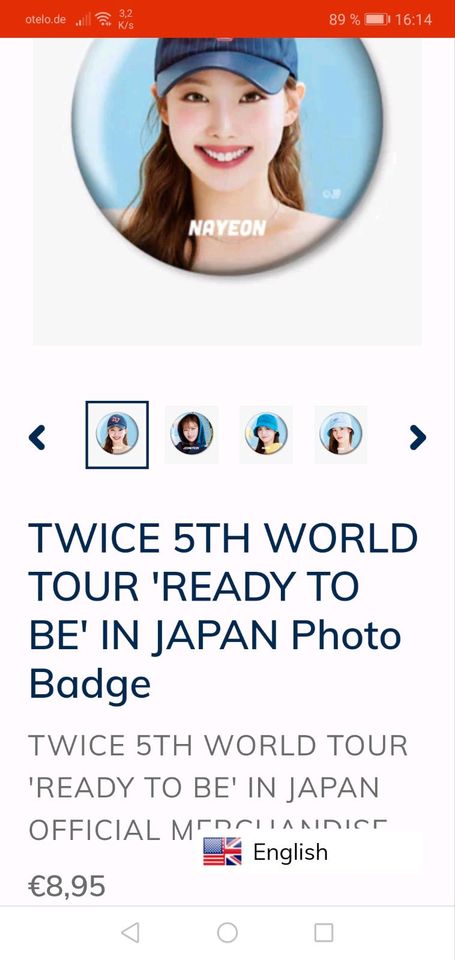 Twice - Japan - Ready To Be in Japan Badge Set !!! in Goldbeck