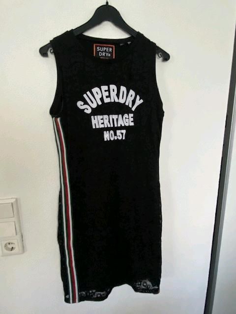 Superdry kleid dress Spitze black Lace Euro maxi Midi Schlauch in Altenbeken