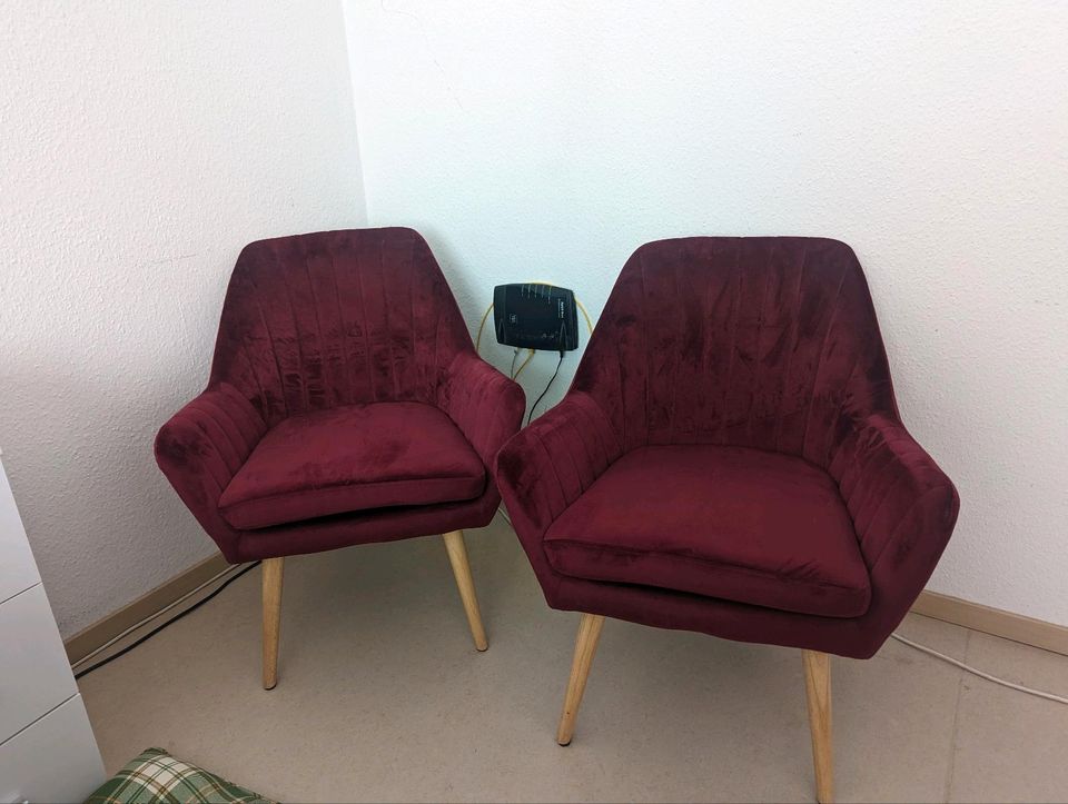 Zwei Loungesessel, Samt Sessel neuwertig in Hamburg
