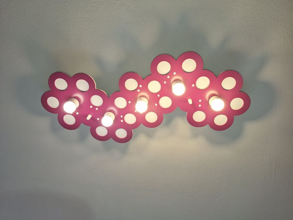 LED Lampe Kinderzimmer 5-flammig rosa / pink Schlaflichtfunktion in Grettstadt