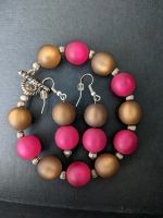 Schmuck Set Ohrringe und Armband braun pink silber Berlin - Steglitz Vorschau