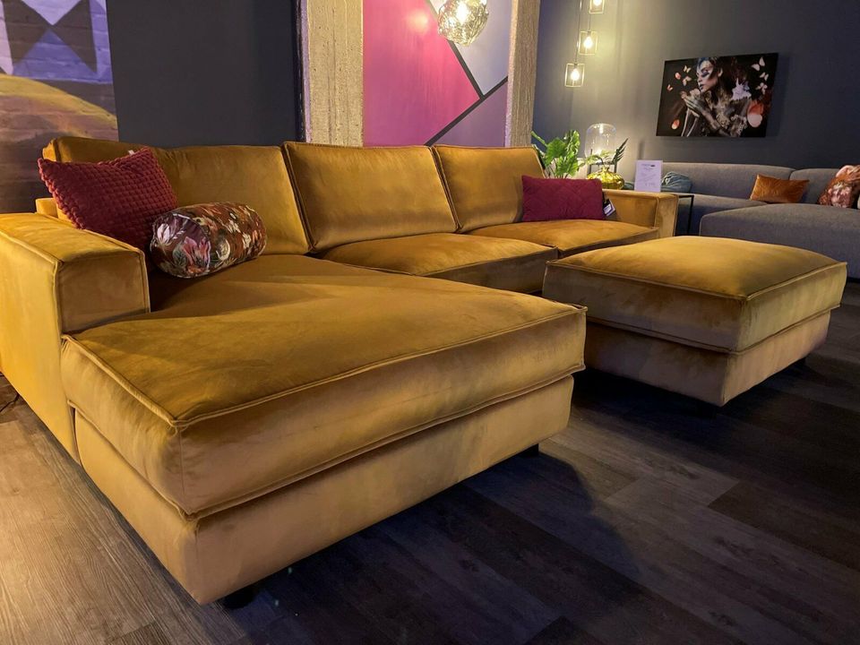 Ecksofa Cloud - Samt Gold - 315x178 cm in Bocholt