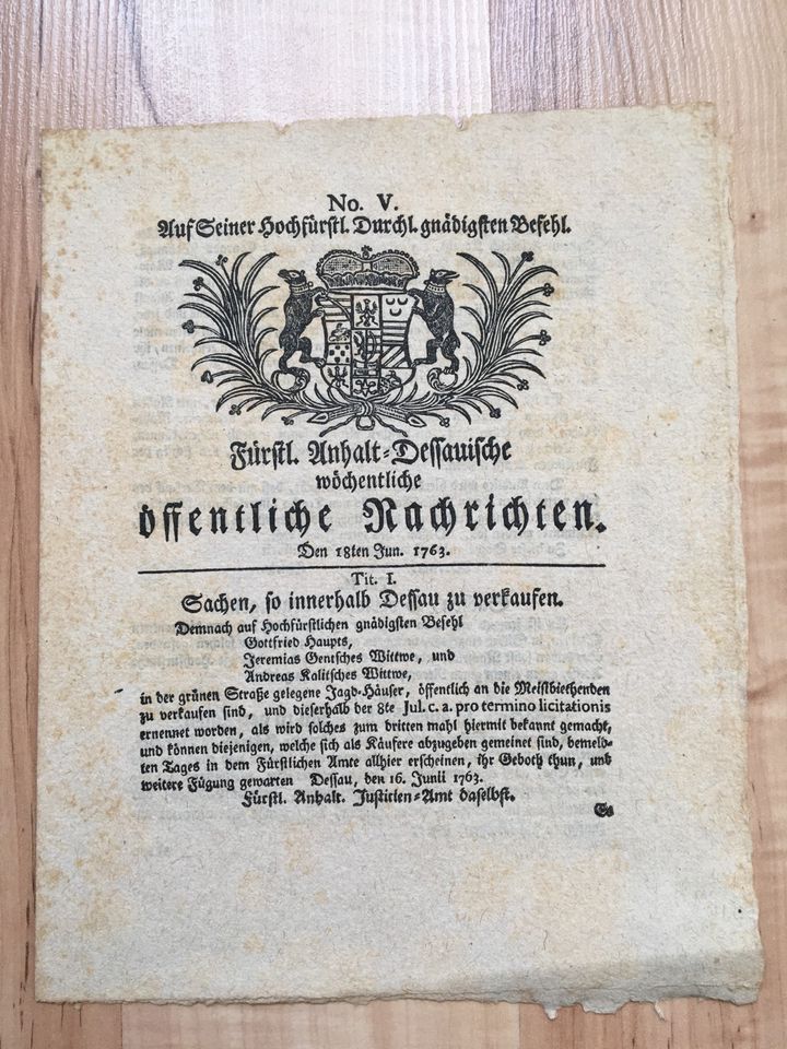 Anhaltischer Staatsanzeiger, Dessau Zeitung, Deutsches Reich 1913 in Dessau-Roßlau