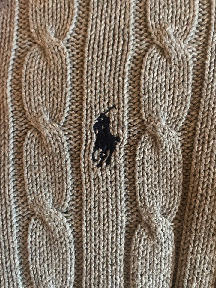 Polo Ralph Lauren Grauer Zopfstrick Strick Pulli Pullover in Düsseldorf