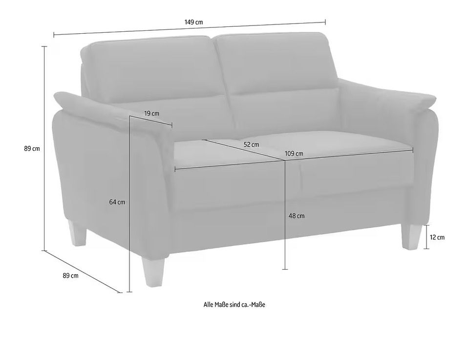 Sofa, Zweisitzer, mit Federkernpolsterung und hoher Sitzhöhe in Kinderhaus