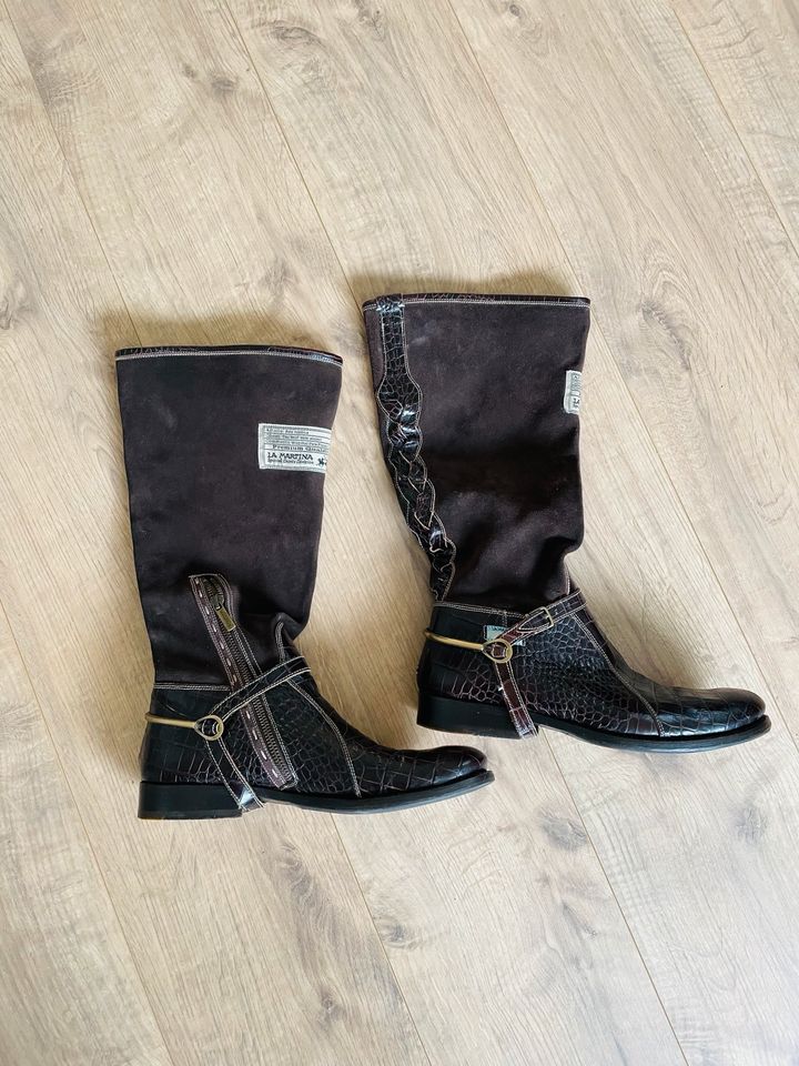 NEU ❣️ LA MARTINA Designer Stiefel, Wildleder. Krokoleder 39 in Mainz