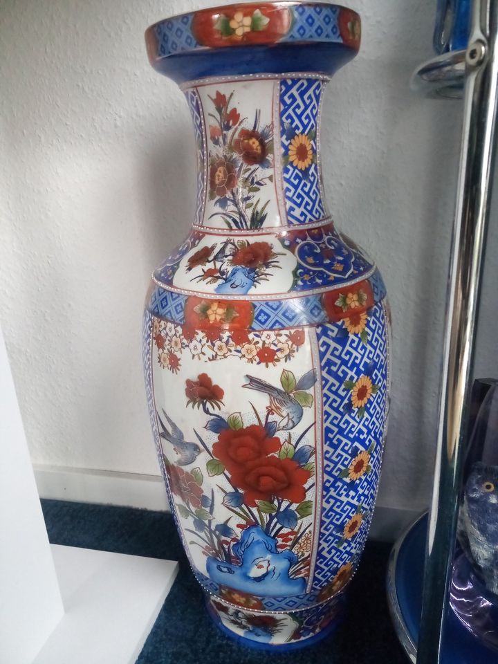 Bodenvase Blumen Vogel Ming Dynastie China weiss blau in Bad Breisig 