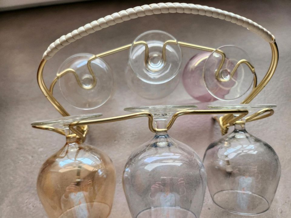 Vintage 50er Jahre Rockabilly Cognacglas Set Träger in Elsdorf