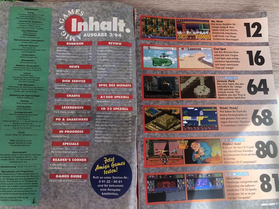Amiga Games Magazin Zeitschrift 12/93 und 02/94 in Weiden (Oberpfalz)