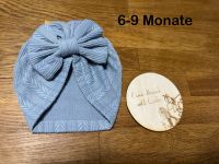 Baby Mädchen Strick ripp Mütze Turban blau Schleife 6-9 Monate Baden-Württemberg - Albstadt Vorschau