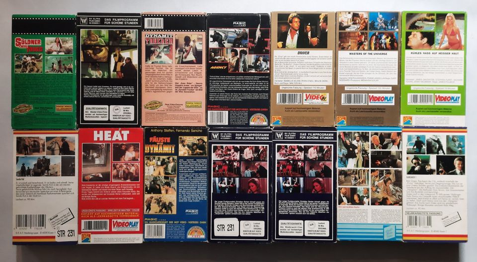 VHS 80er Action Abenteuer Drama Thriller Komödie Pappschuber in Moers