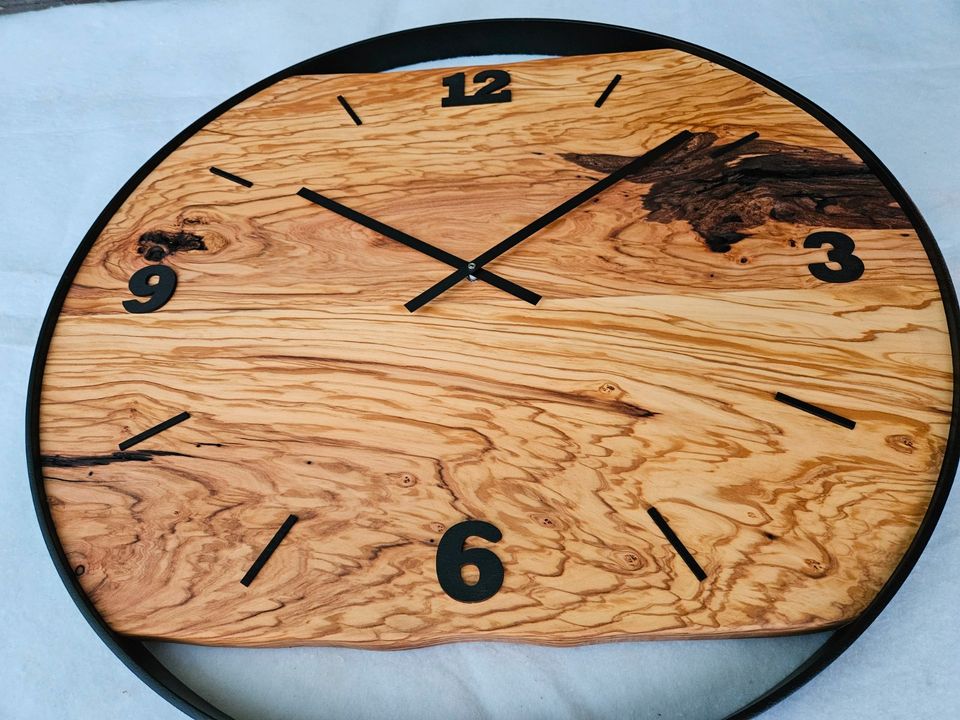 *70cm XXL Wanduhr Olivenholz Holzuhr Rolex Tisch SofaUnikat* in Altenmünster