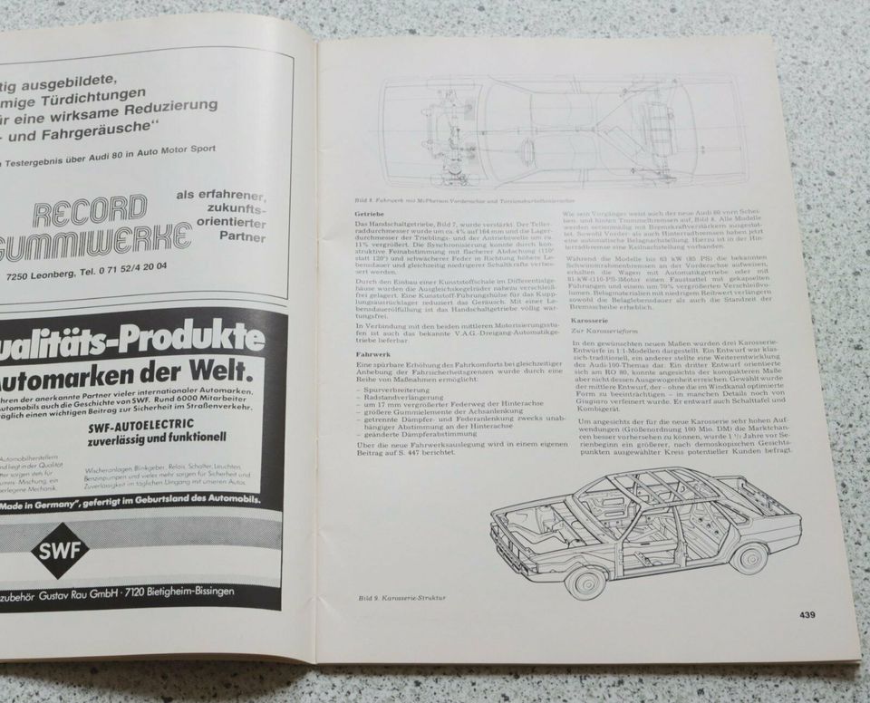 3x Berichte Audi 80 B2 Typ 81 / 1978 / Autoren u.a. Piech selbst in Hamburg