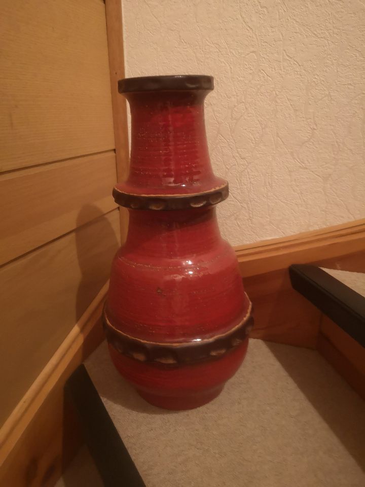 Carstens Keramik Vase Rot Retro Vintage 60er 70er Jahre 52 cm in Kaufungen