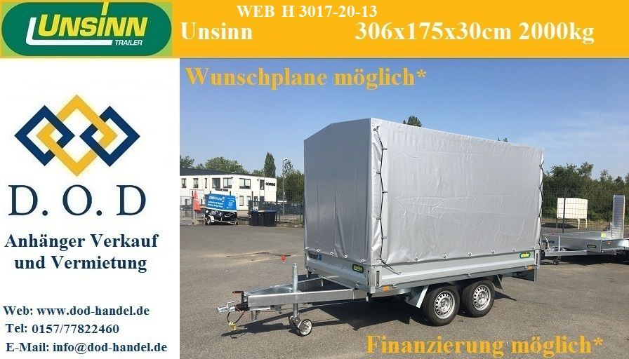 Unsinn Pritschenhochlader 3 x 1,7m mit Hochplane 2t 2000kg in Castrop-Rauxel