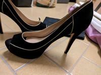 Guess Marsiano  -  High Heels, Samtleder, Gr. 38, schwarz / gold Rheinland-Pfalz - Bernkastel-Kues Vorschau