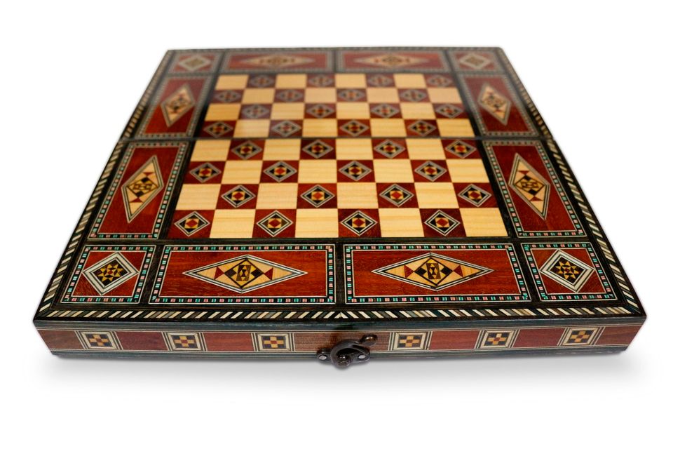 30 cm Holz Backgammon/Schachspiel Brett inkl.Steine&Figuren in Hamburg