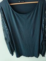 Langarmshirt mit Spitze in rauchblau Gr. 48/50 Bayern - Traunreut Vorschau