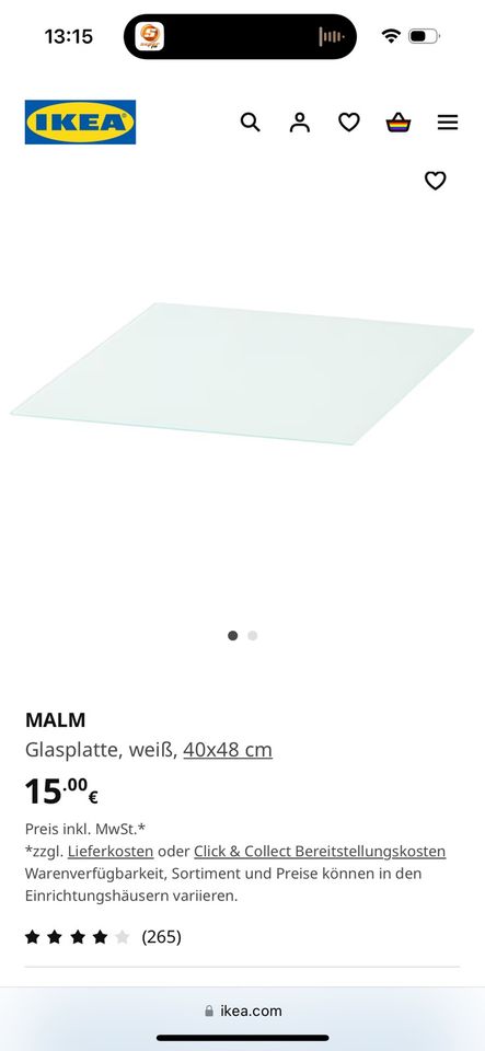 IKEA Malm Glasplatte in Bremen