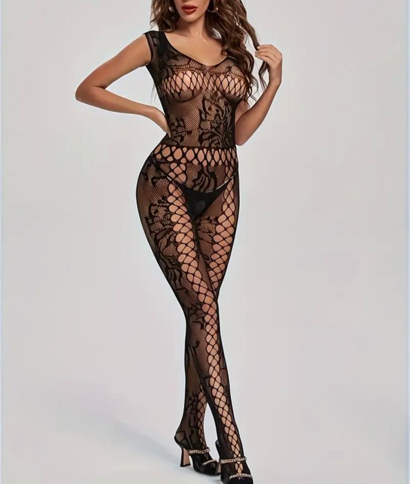 Sexy Body Stocking ouvert Netz Dessous Catsuit Reizwäsche XS-L in Herne