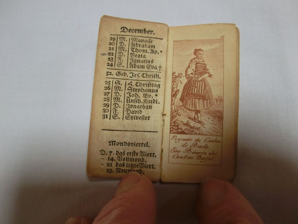 Miniatur Taschenkalender auf das Schaltjahr 1796 in Samerberg