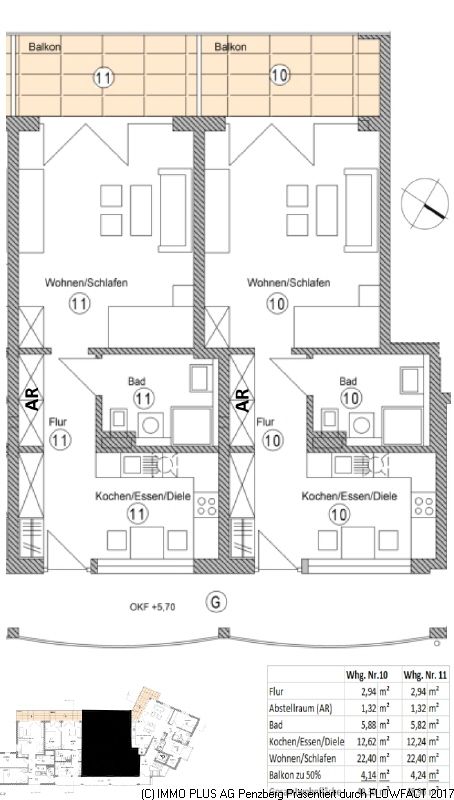 1 Zi.- NB-Appartement mit SW Balkon mit Bergblick in Penzberg