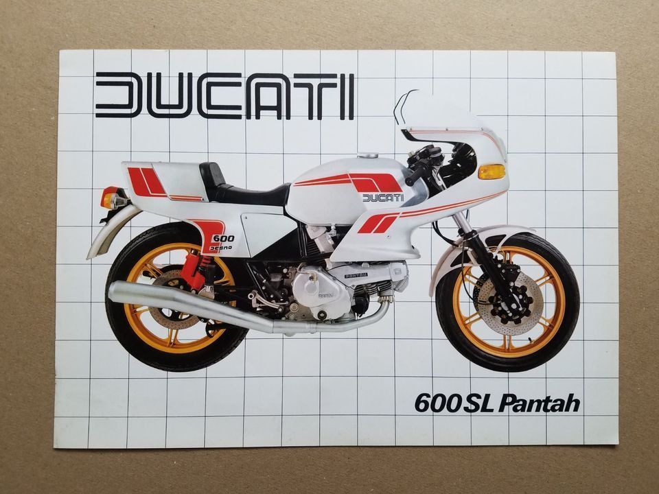 Ducati 600 SL Pantah Prospekt italienisch englisch in Schwarzenbach am Wald