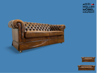 WMK # Hochwertiges original englisches Chesterfield Sofa mit dickem aber weichem gestepptem Echtleder Bezug mit schöner Alterspatina # 2er Sofa Couch Ledersofa Ledercouch Sitzgarnitur Leather Vintage Friedrichshain-Kreuzberg - Friedrichshain Vorschau