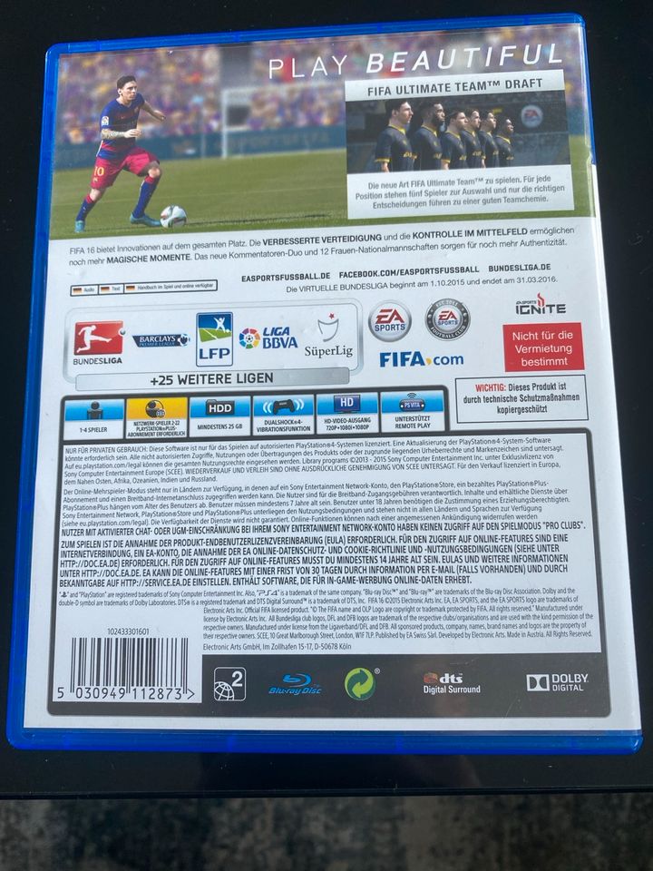 FIFA 16 PlayStation 4 PS4 in Mülheim (Ruhr)