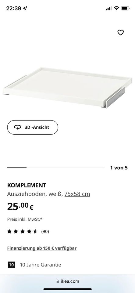 Ikea Komplement Ausziehboden für SCHMUCK in Dortmund