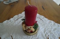 Weihnachtsdekoration Kerze mit Ständer und Deko rot Advent Hessen - Künzell Vorschau