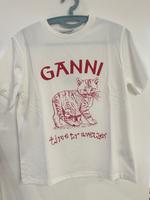 Ganni weißes T-Shirt mit Katzenmotiv M Hessen - Rodenbach Vorschau