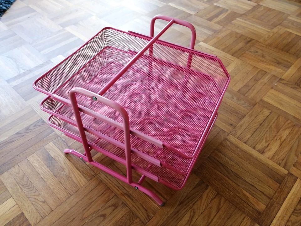 IKEA Dokumentenablagen Metall pink Brieffach Büroorganizer A4 Box in Worms