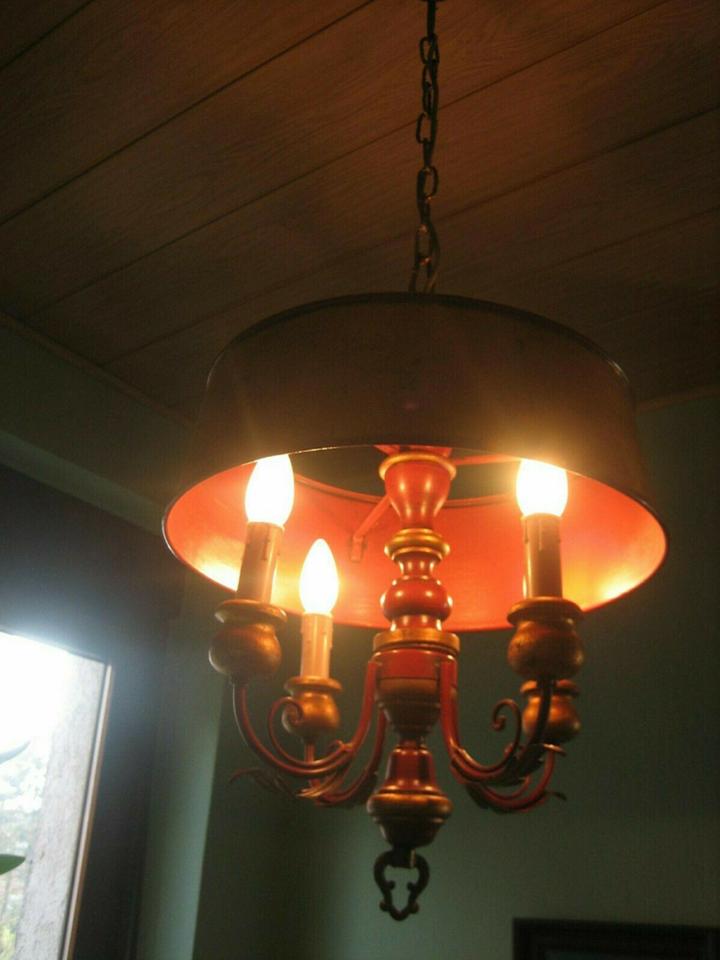 Kronleuchter 4 armig handbemalt Dekoration Vintage alte Lampe in Trier