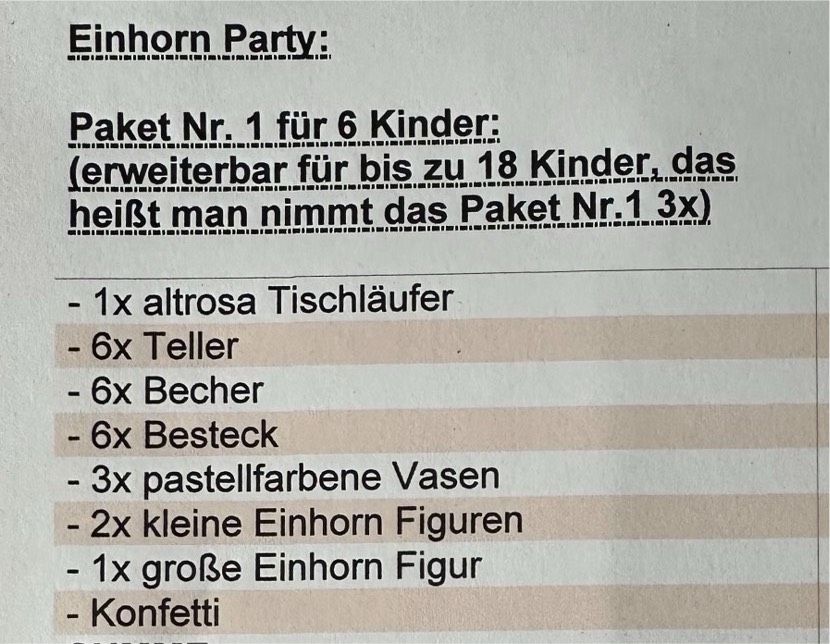 LEIHEN | Einhorn Party | Kindergeburtstag | Mottoparty in Kappelrodeck