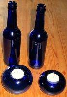 Deko Tischdeko blau Flaschen Teelichthalter Teelichte Dekoration Hessen - Mengerskirchen Vorschau
