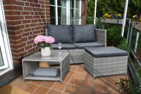 Rattan Balkon Coffee Lounge mit Tisch/Hocker Funktion - B-WARE Niedersachsen - Wenzendorf Vorschau