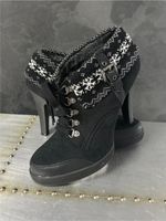 Schwarze Ankle Boots, 40, High Heels, Stiefeletten, Strickbund Nordrhein-Westfalen - Kamp-Lintfort Vorschau