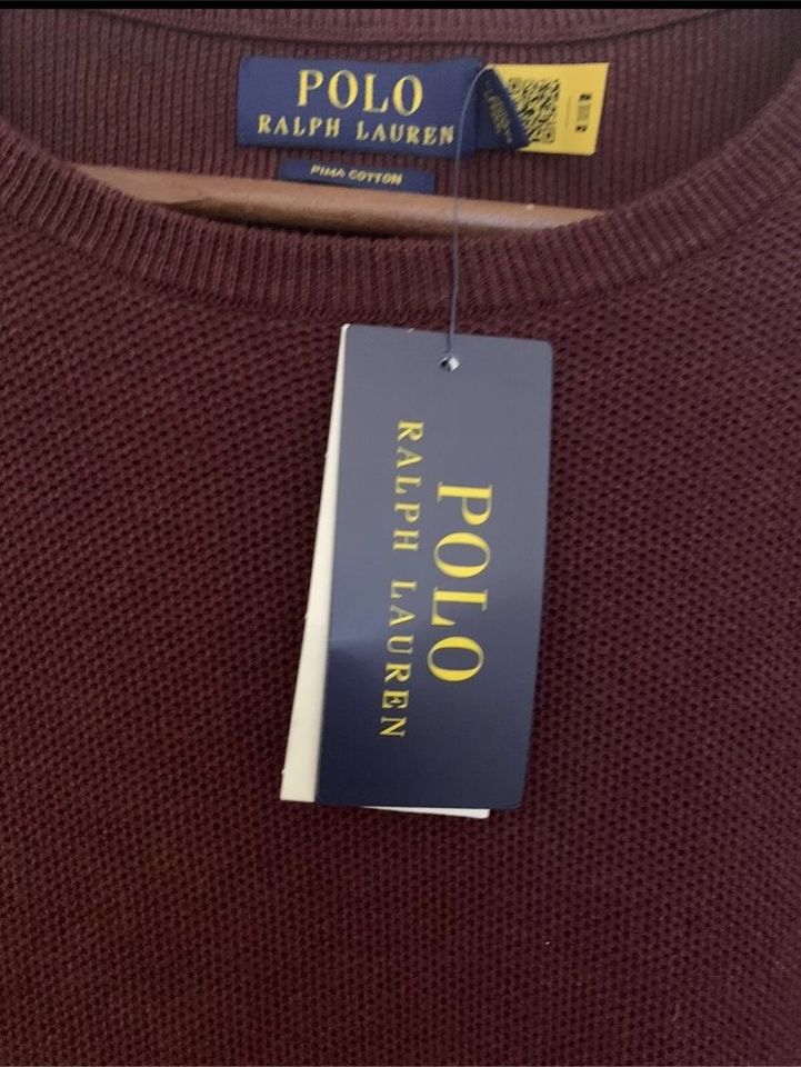 Polo Ralph Lauren Pullover Gr.M Bordeaux Rot neu original in Essen
