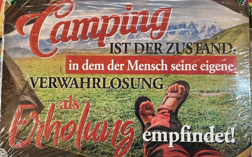 Kulthänger Blechschild Camping Wohnwagen Wohnmobil Zelt NEU in Gau-Algesheim