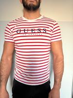 Guess T-Shirt | Größe XS | Weiß-Rot gestreift Frankfurt am Main - Ginnheim Vorschau
